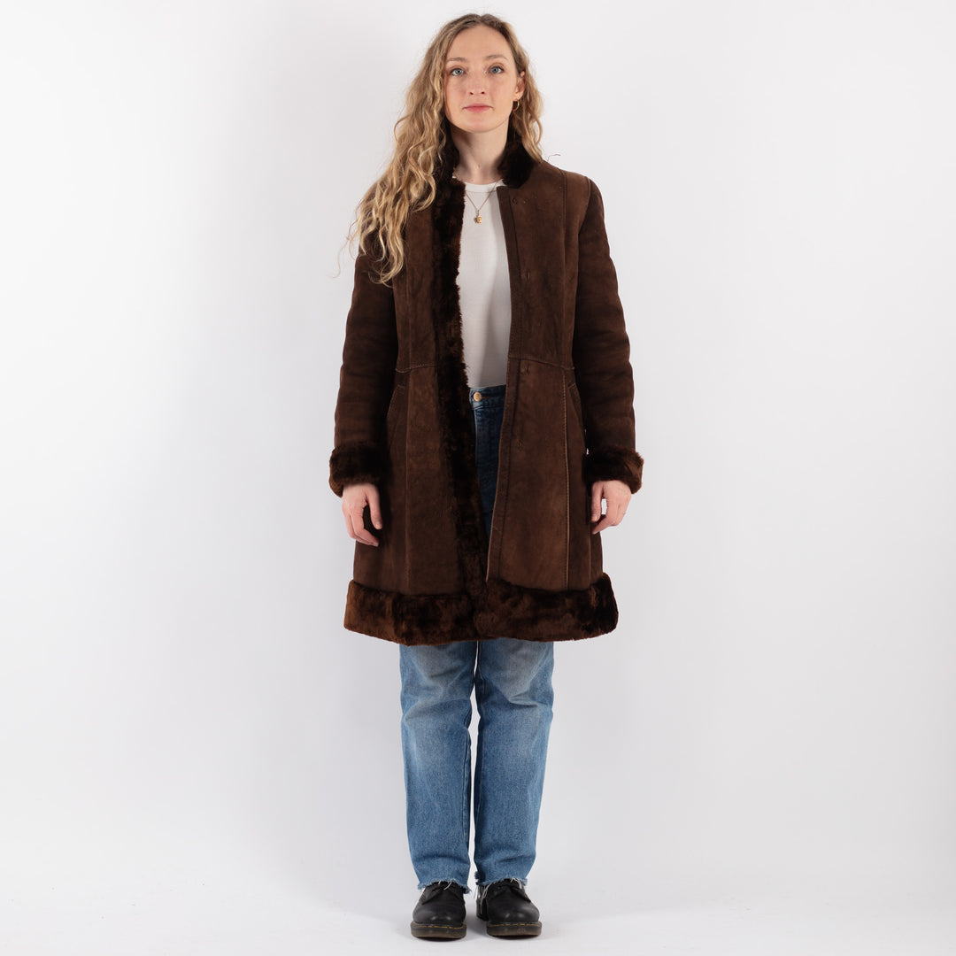 Vintage 70's Women Sheepskin Coat in BrownV9270