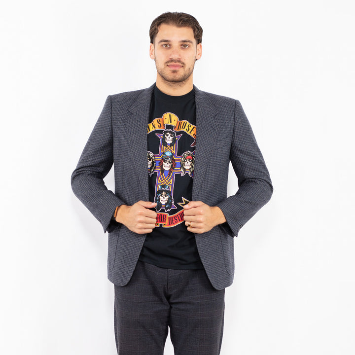Vintage 70's Men Wool Blazer Jacket in BlueZ2439