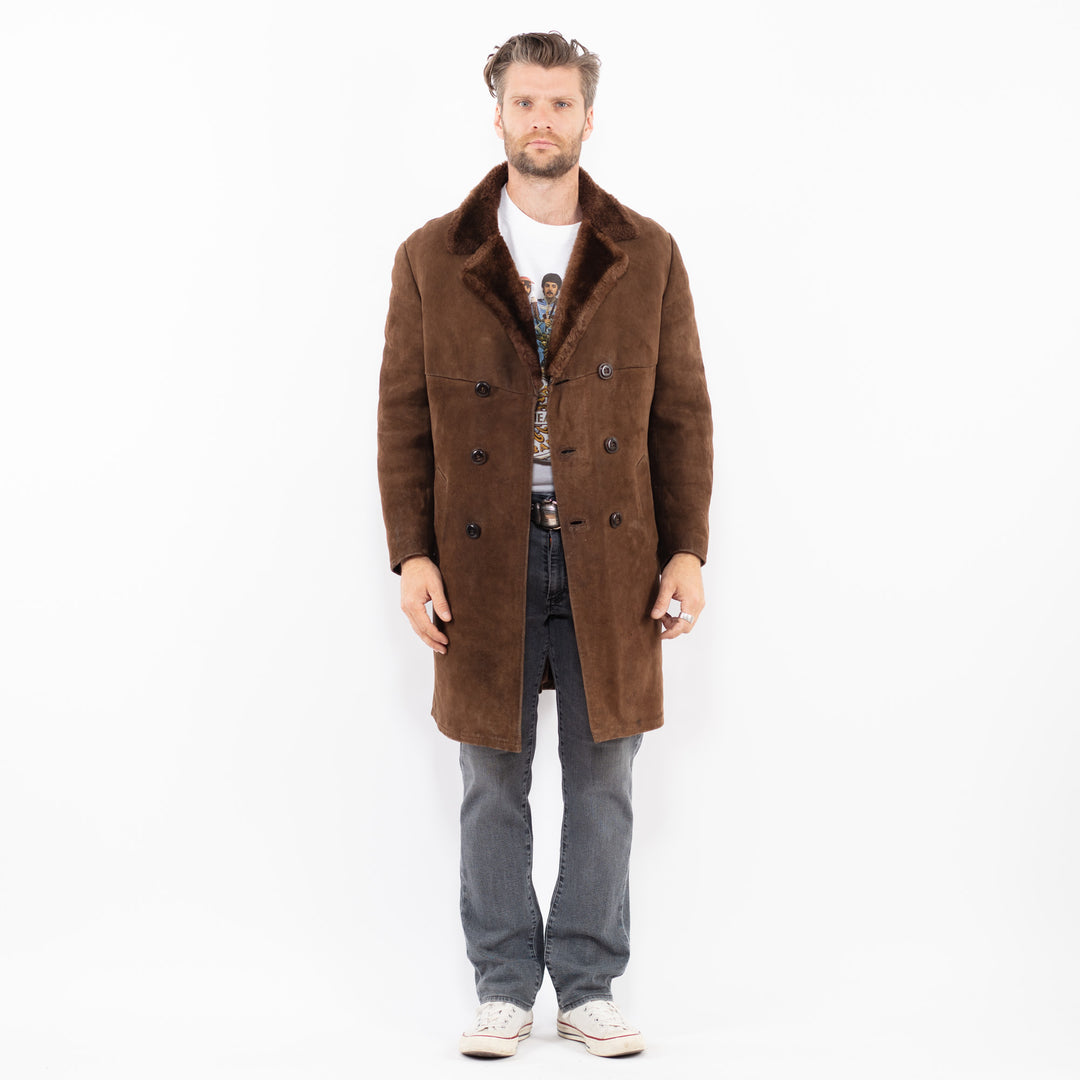 Vintage 70's Men Sheepskin Coat in BrownZ2000