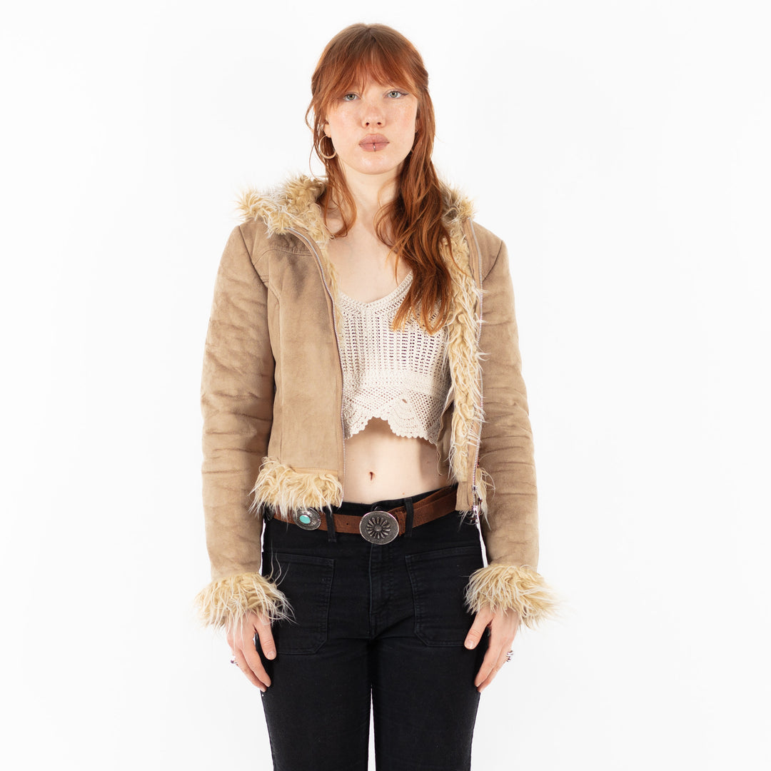 Vintage 00's Women Faux Sheepskin in BeigeV9830