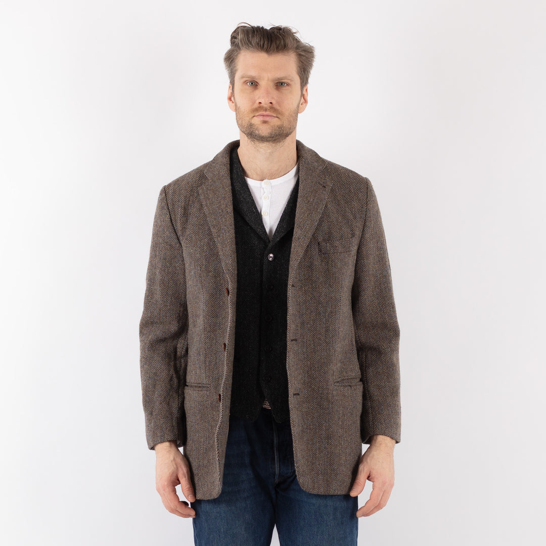 Vintage 00's Men Harris Tweed Jacket in BeigeZ1209
