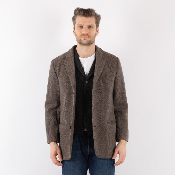 Vintage 00's Men Harris Tweed Jacket in BeigeZ1209