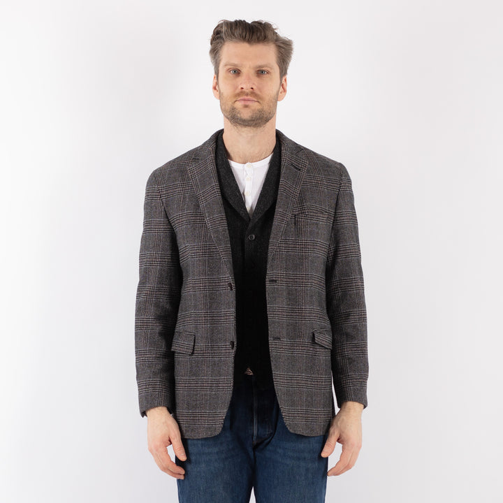 Vintage 00's Men Wool Blend Blazer Jacket in GrayZ1210