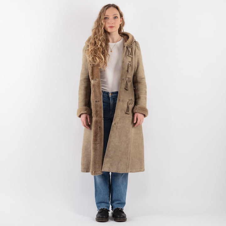 Vintage 70's Women Sheepskin Coat in BeigeV9271