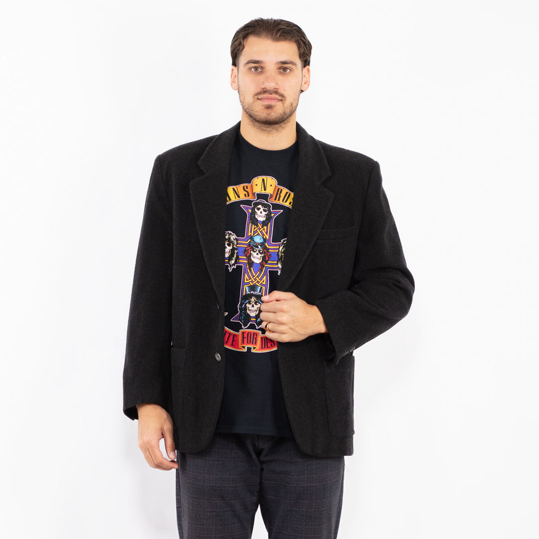 Vintage 90's Men Wool Blend Blazer Jacket in GrayZ2442