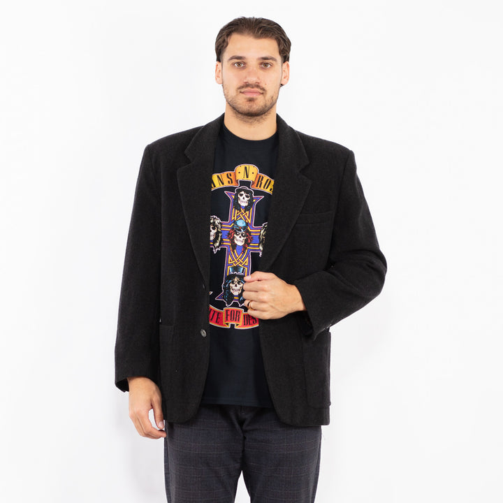 Vintage 90's Men Wool Blend Blazer Jacket in GrayZ2442