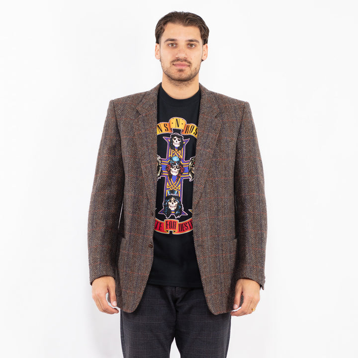Vintage 70's Men Wool Blazer Jacket in BrownZ2443