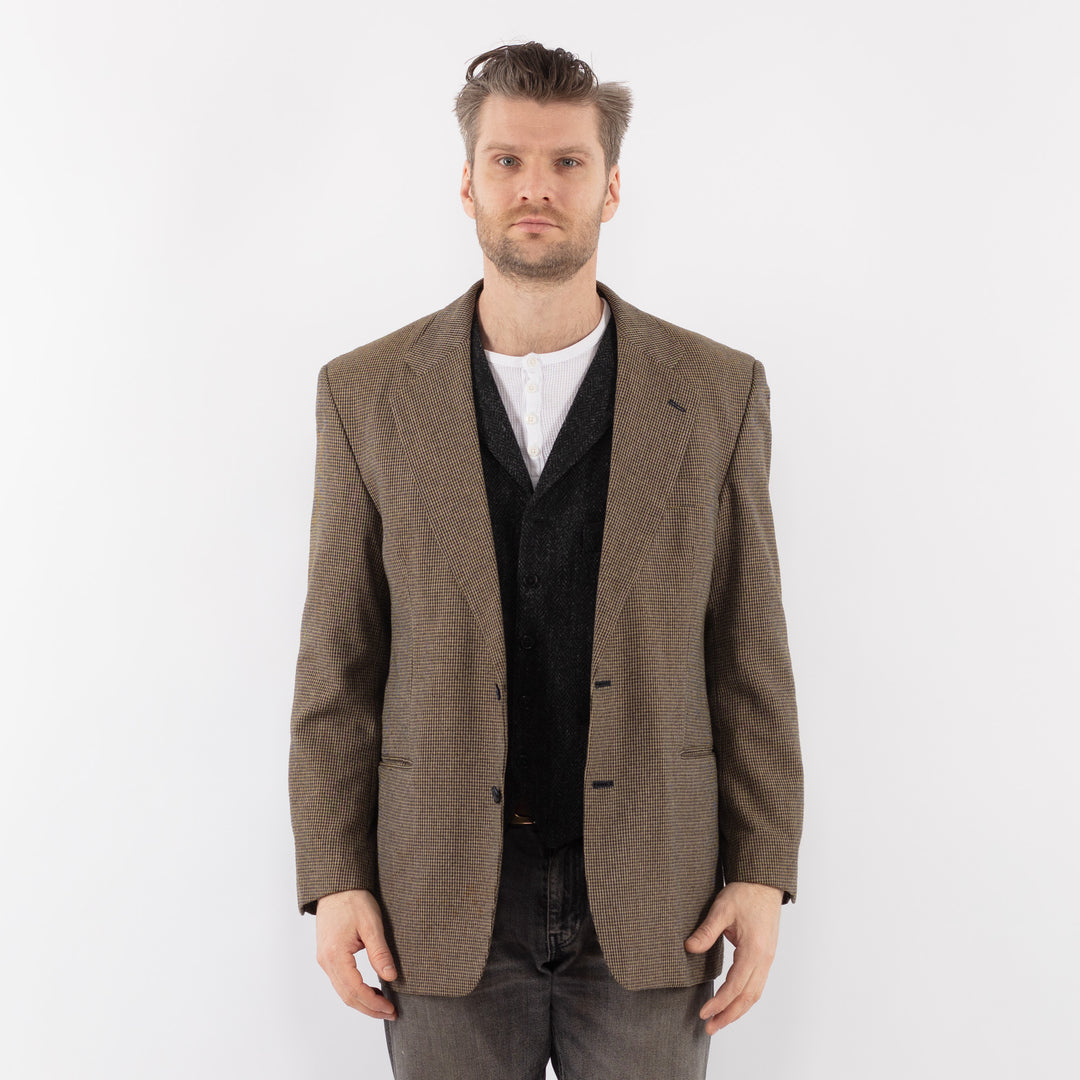 Vintage 90's Men Wool Blazer Jacket in BeigeZ1064