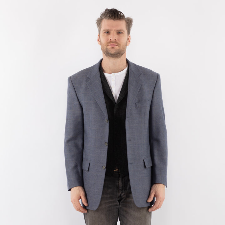 Vintage 90's Men Wool Blazer Vest in BlueZ1066