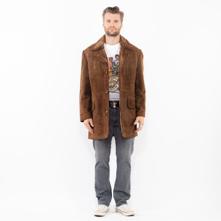 Vintage 90's Men Sheepskin Coat in BrownZ2007