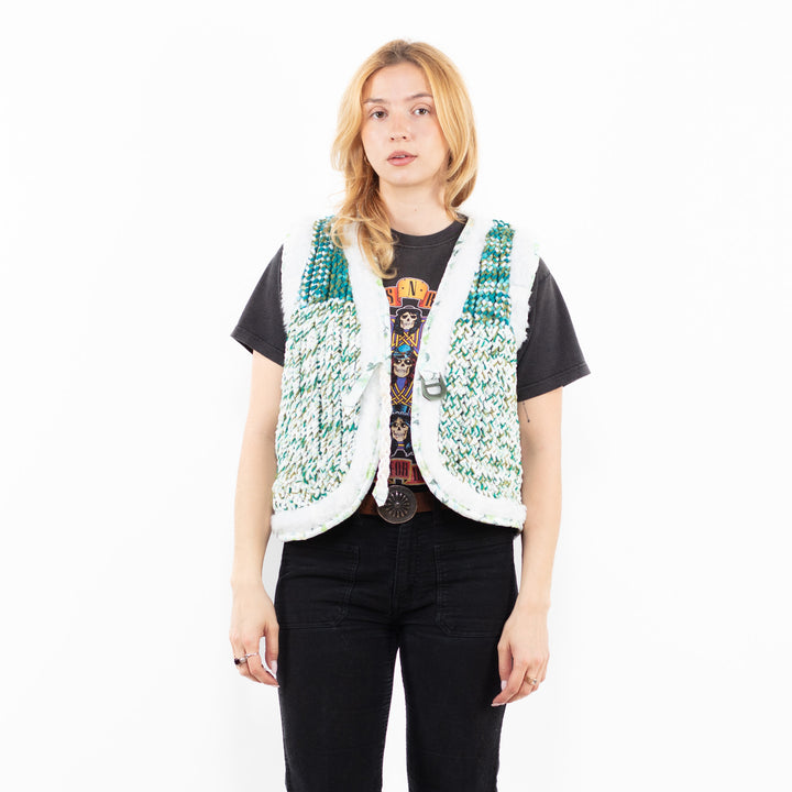 Vintage 90's Women Sherpa Vest in GreenA0236