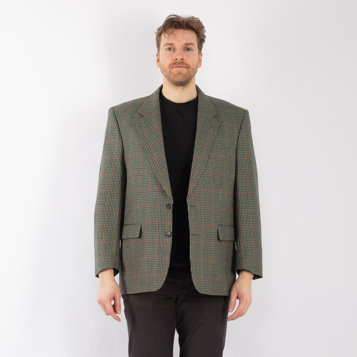 Vintage 90's Men Wool Blazer Jacket in GreenZ1338