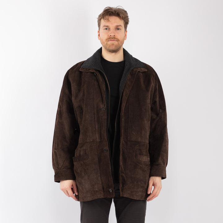 Vintage 90's Men Suede Jacket in BrownZ1339