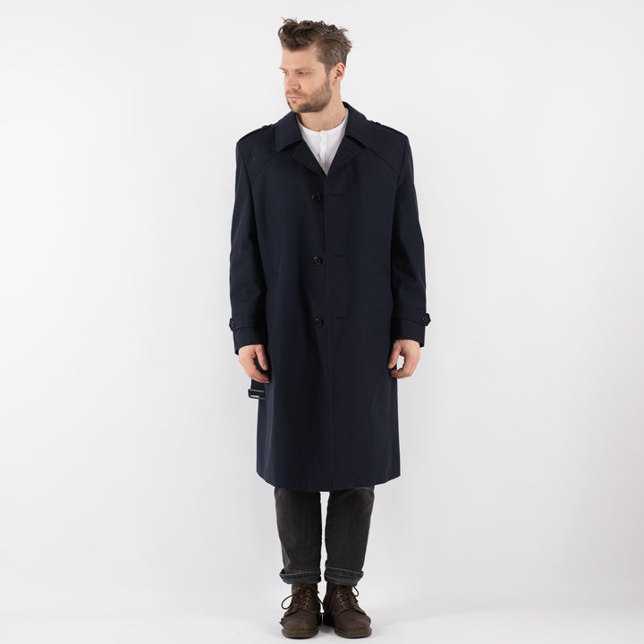 Vintage 70's Men Trench Coat in Blue