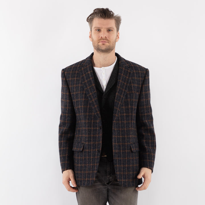 Vintage 90's Men Harris Tweed Jacket in BlueZ1070