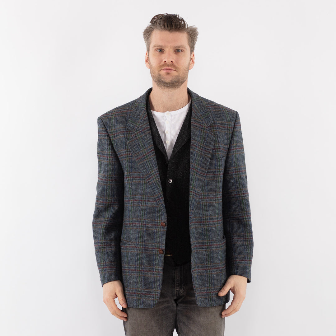 Vintage 70's Men Wool Blazer Jacket in BlueZ1074