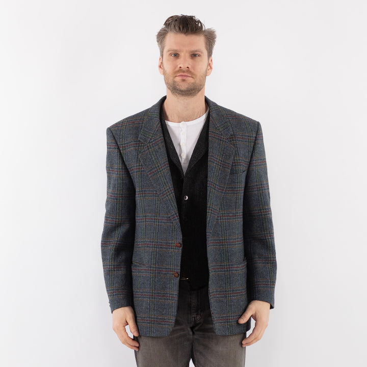 Vintage 70's Men Wool Blazer Jacket in BlueZ1074