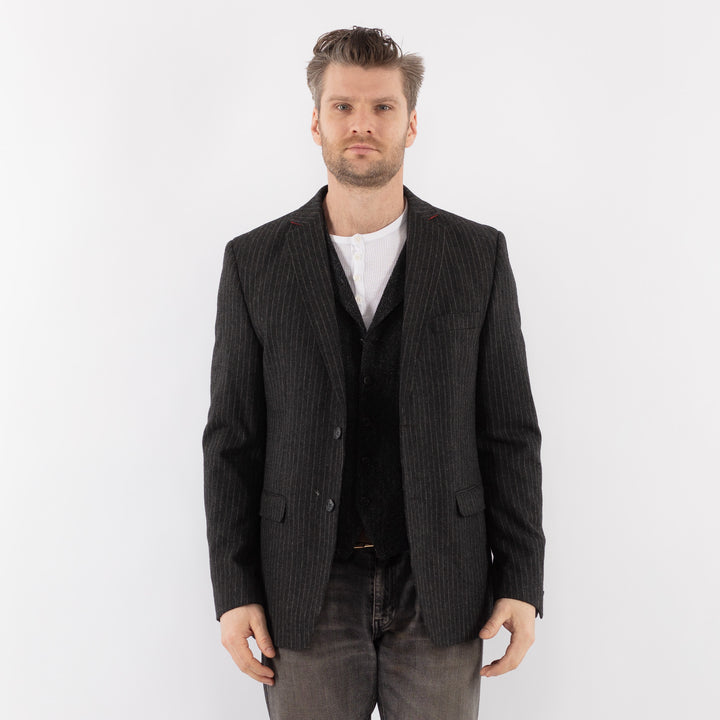 Vintage 90's Men Wool Blazer Jacket in GrayZ1079