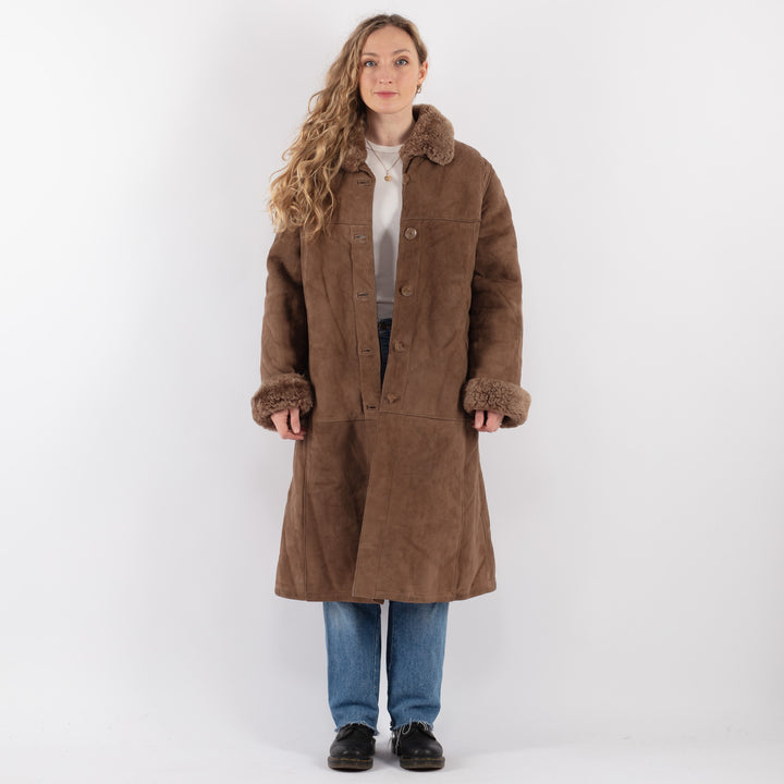 Vintage 70's Women Sheepskin Coat in BrownV9280