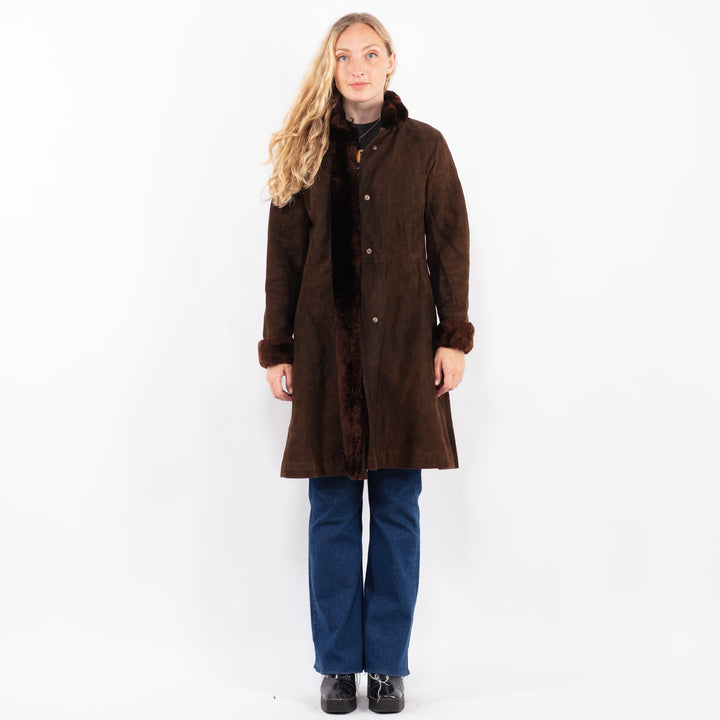 Vintage 70's Women Suede Coat in BrownA0456
