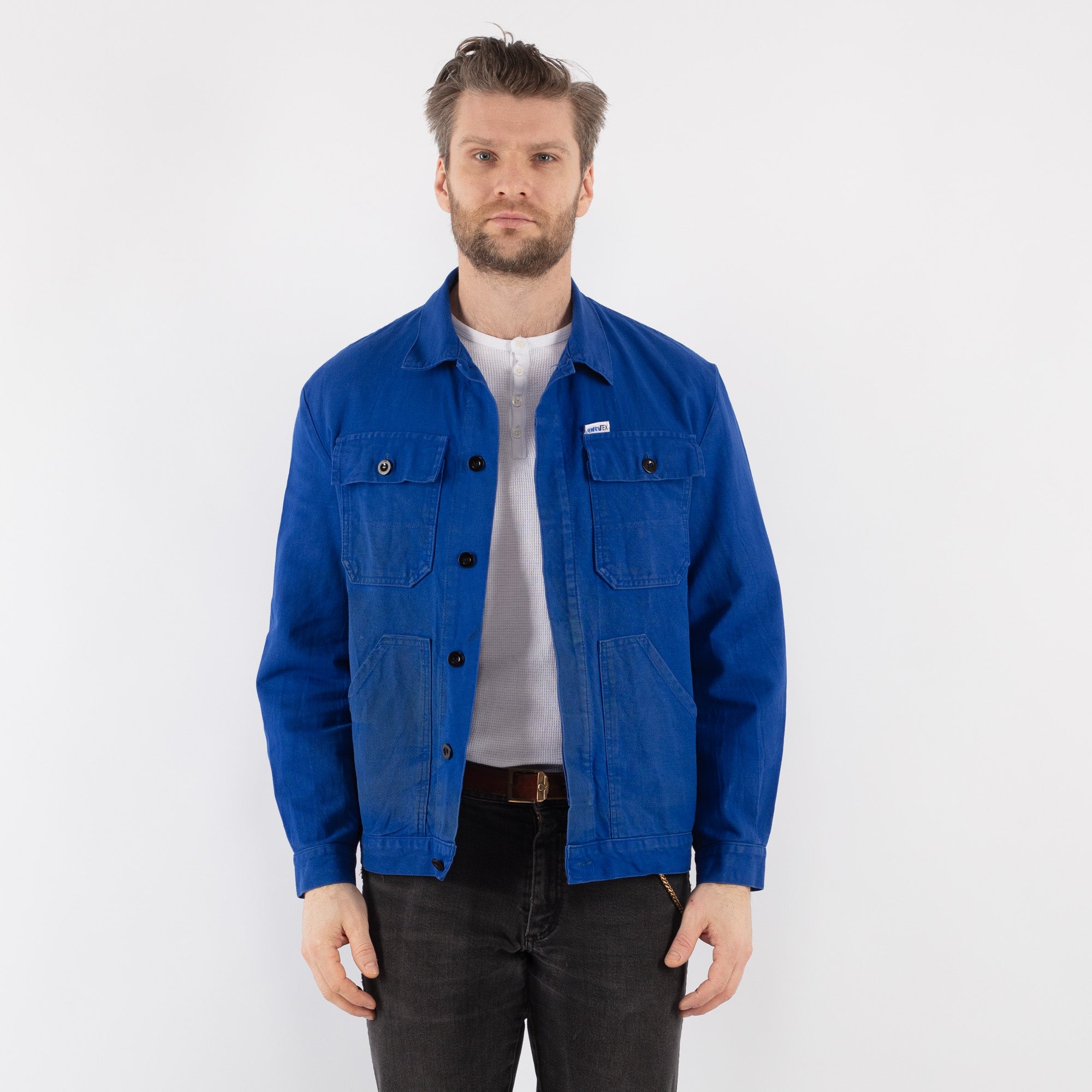 Online Vintage Store | Vintage 70's Men Sanfor Work Jacket in Blue