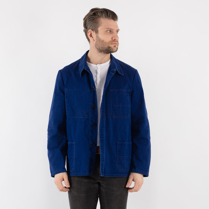 Vintage 70's Men Work Jacket in Blue