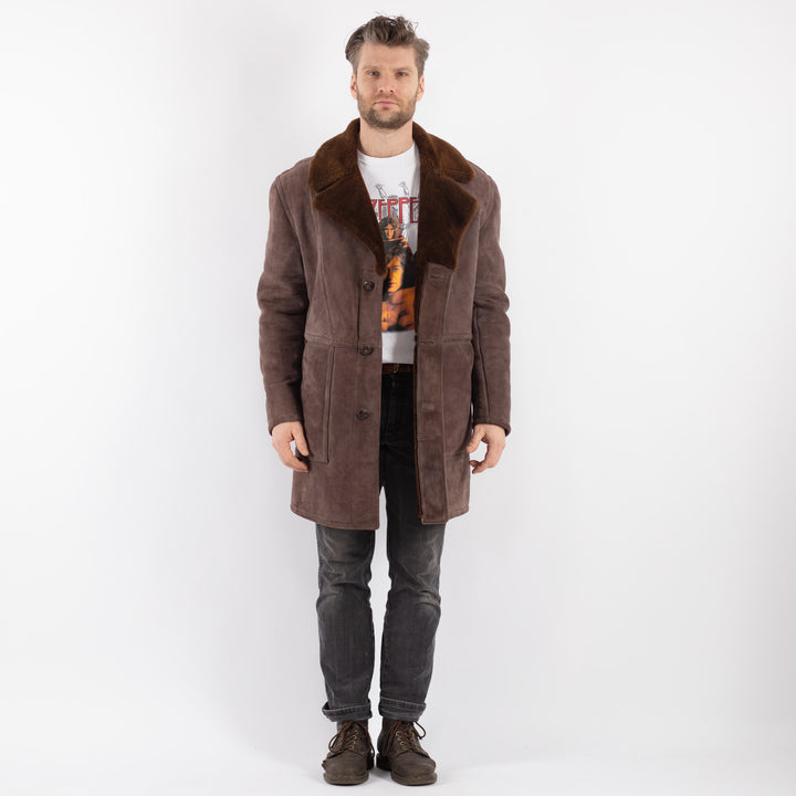 Vintage 70's Men Sheepskin Shearling in BrownZ575