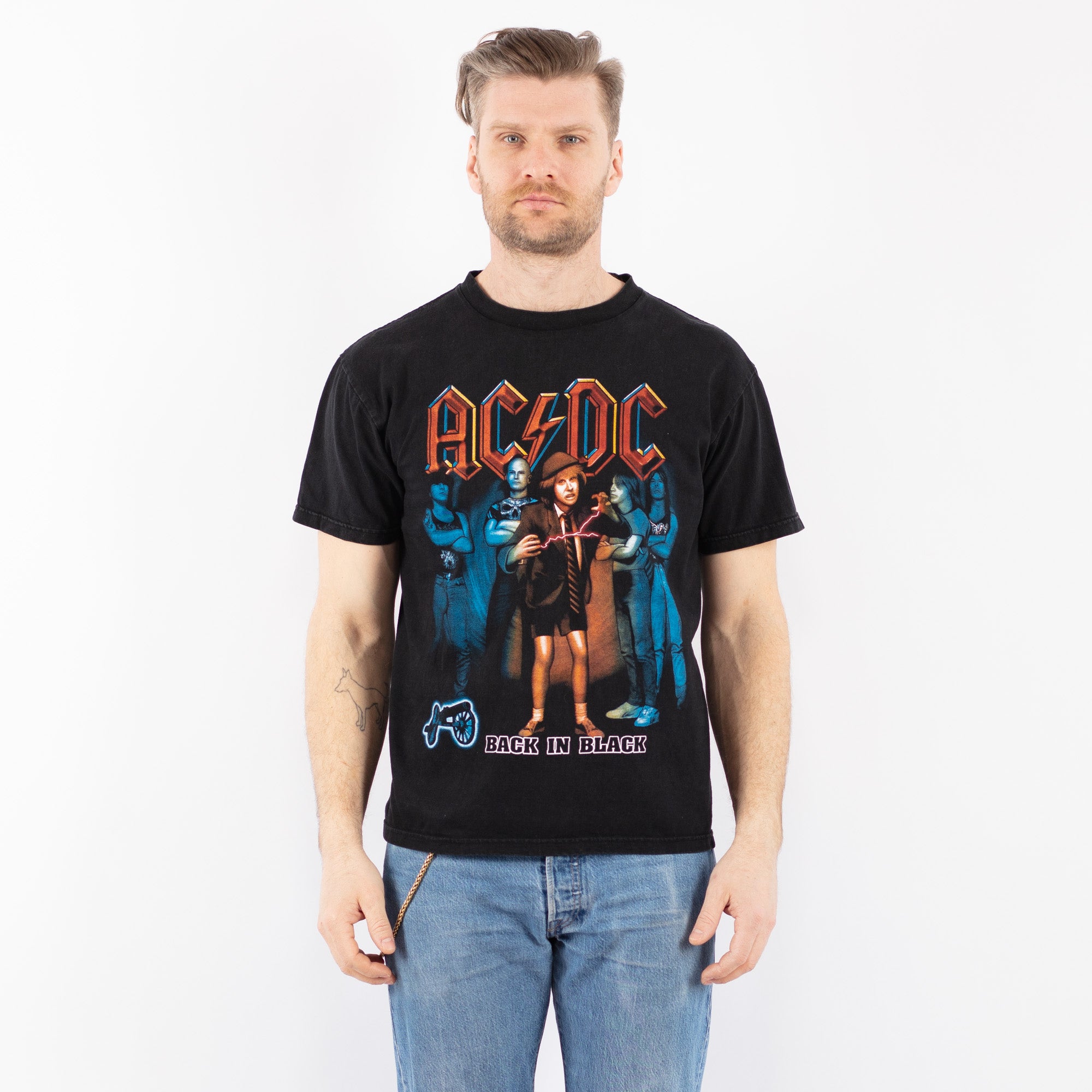 Online Vintage Store | Vintage 90's Men AC/DC Print T-Shirt in