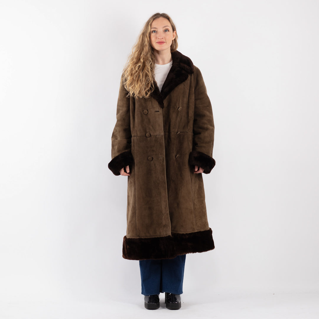 Vintage 70's Women Sheepskin Coat in BeigeV9202