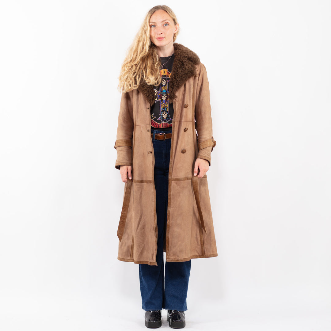 Vintage 70's Women Fur Coat in BrownA0483
