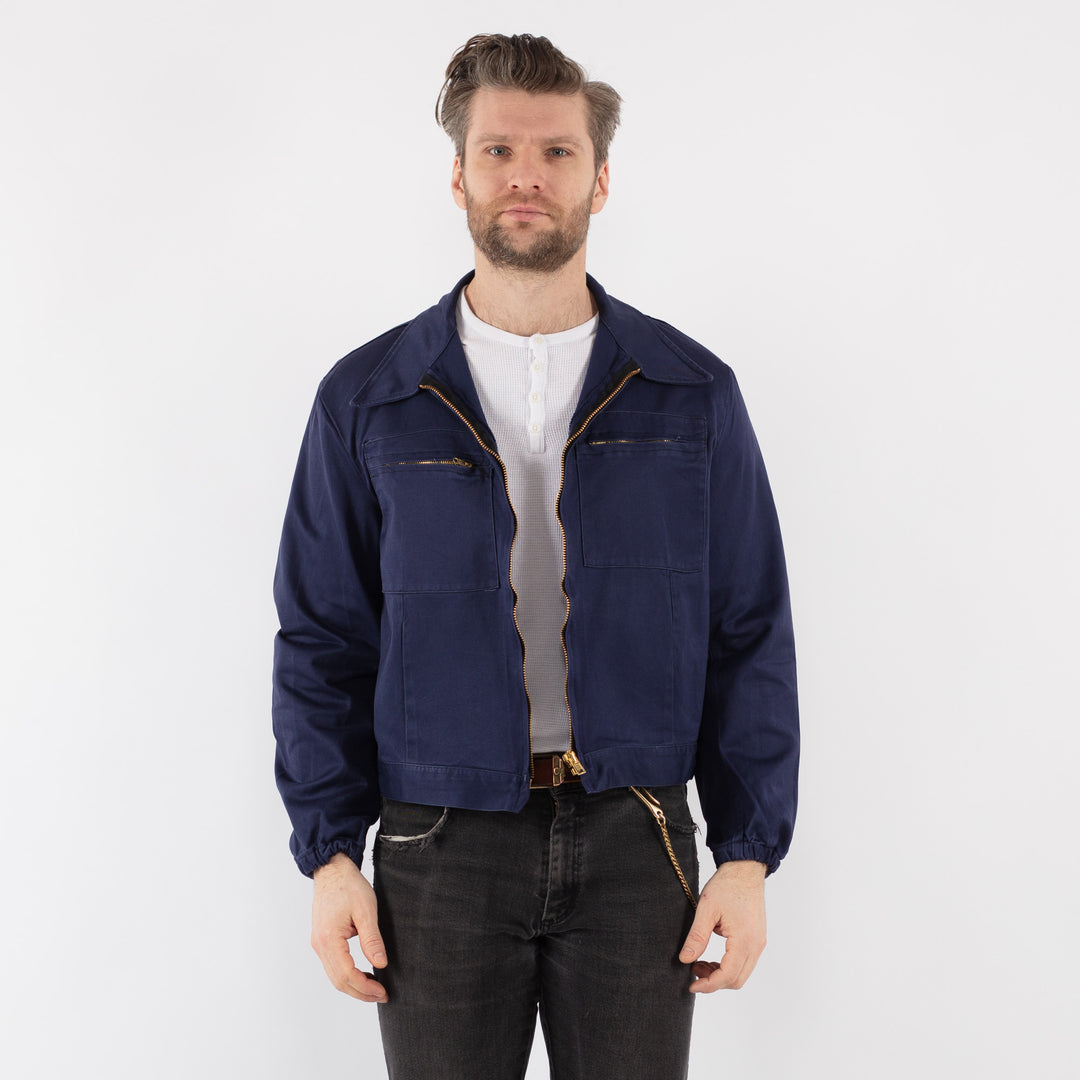 Vintage 80's Men Work Jacket in Blue