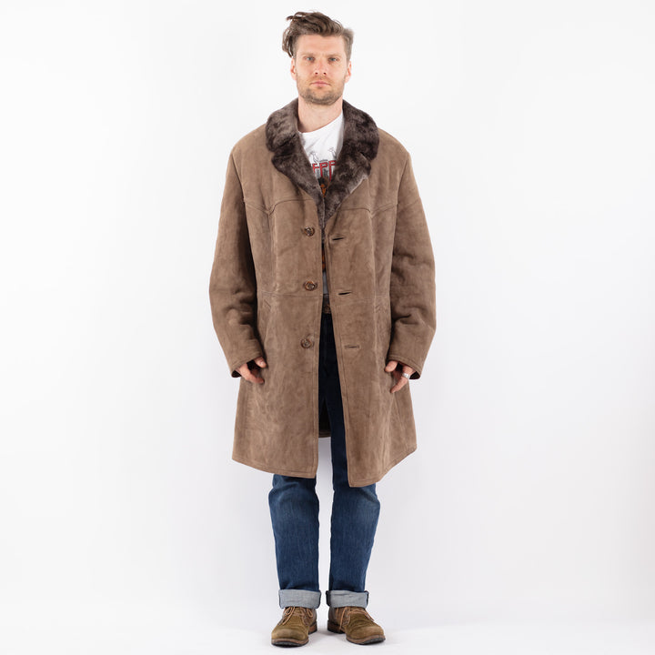 Vintage 70's Men Sheepskin Coat in BeigeZ1582
