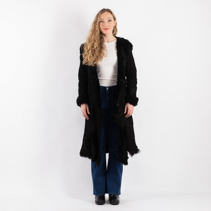 Vintage 00's Women Sheepskin Coat in BlackV9207