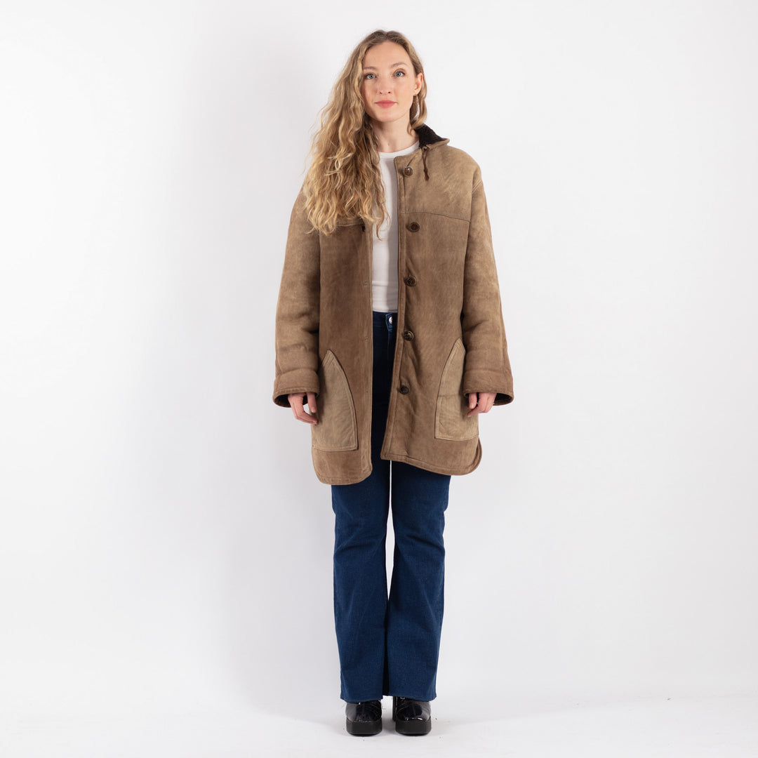 Vintage 90's Women Sheepskin in BeigeV9208