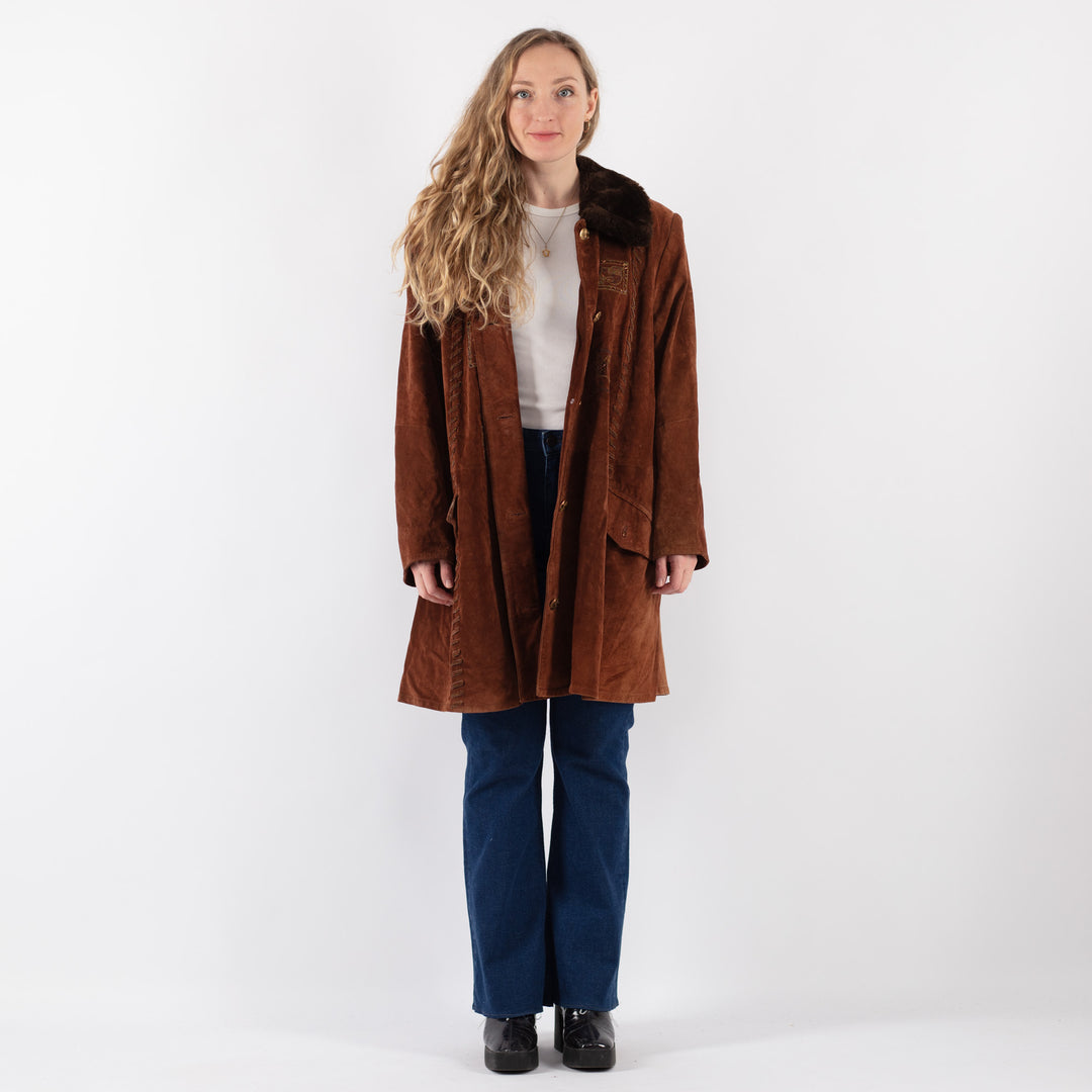 Vintage 90's Women Suede Sherpa in BrownV9410