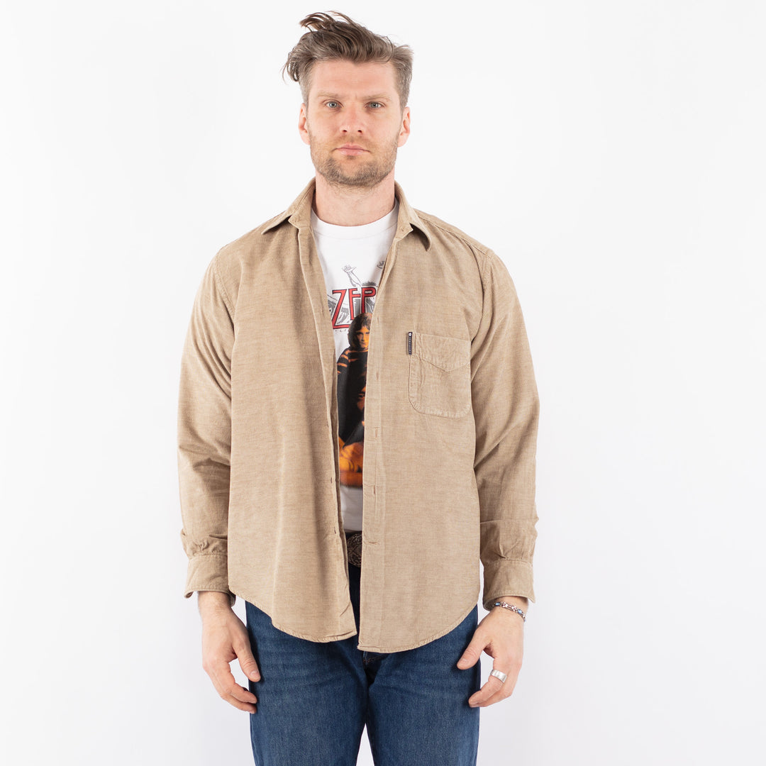 Vintage 90's Men Corduroy Shirt in BeigeZ1479