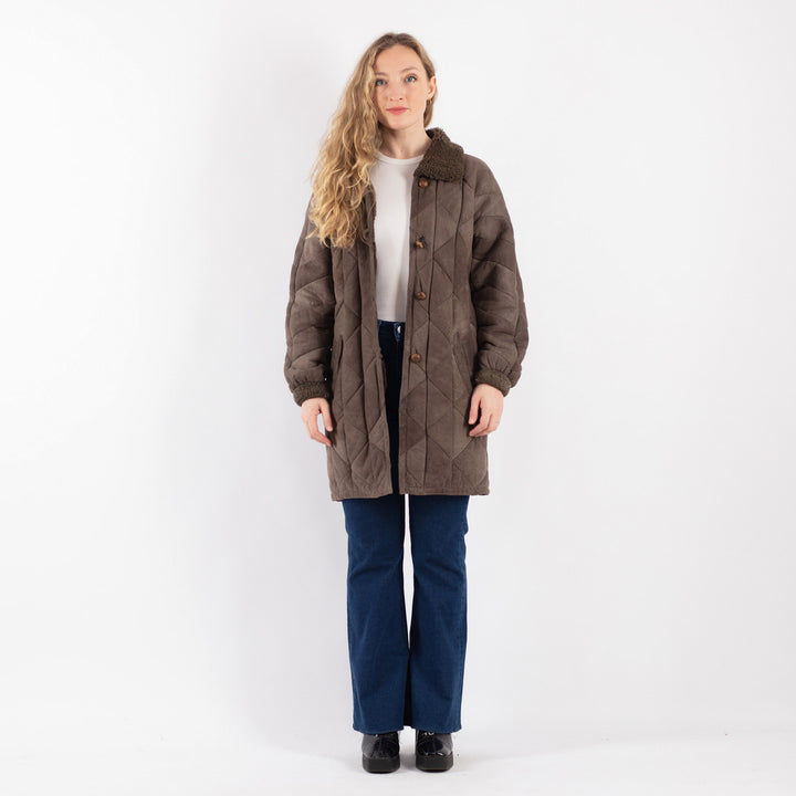 Vintage 90's Women Sheepskin Coat in BrownV9214