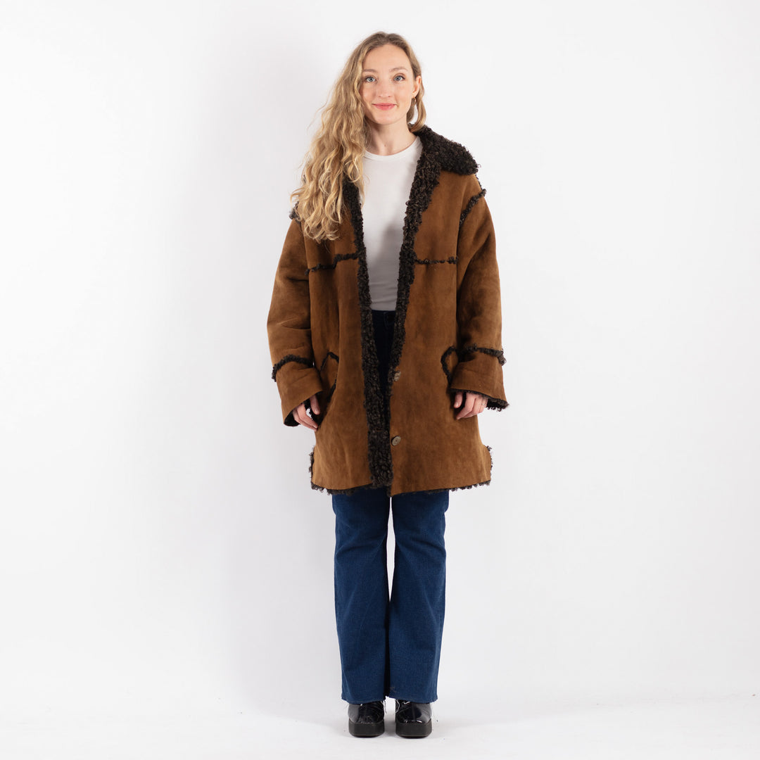 Vintage 90's Women Sheepskin in BrownV9218