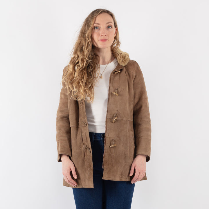 Vintage 70's Women Sheepskin Coat in BeigeV9429