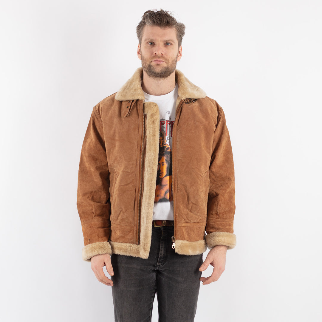Vintage 00's Men Suede Sherpa in BeigeZ604