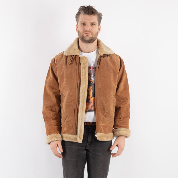 Vintage 00's Men Suede Sherpa in BeigeZ604