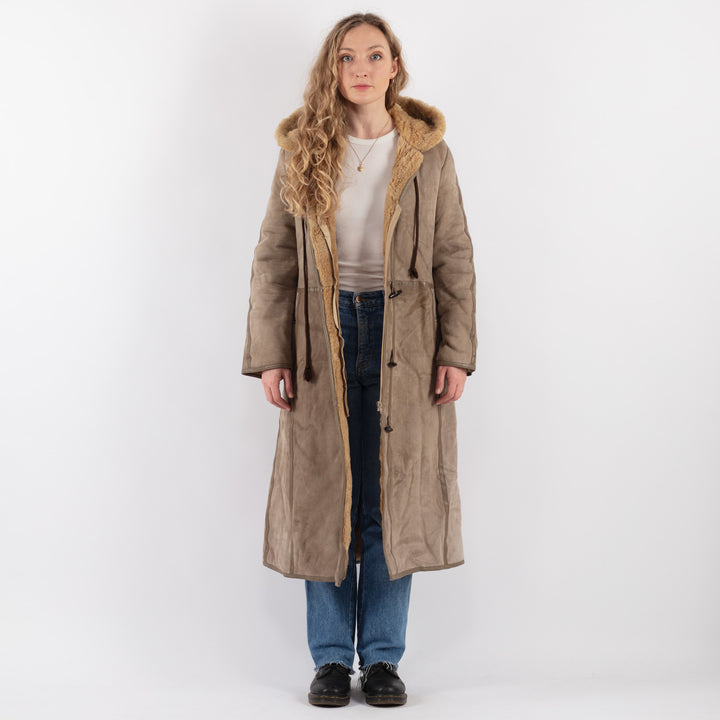 Vintage 80's Women Sheepskin Coat in BeigeV9322