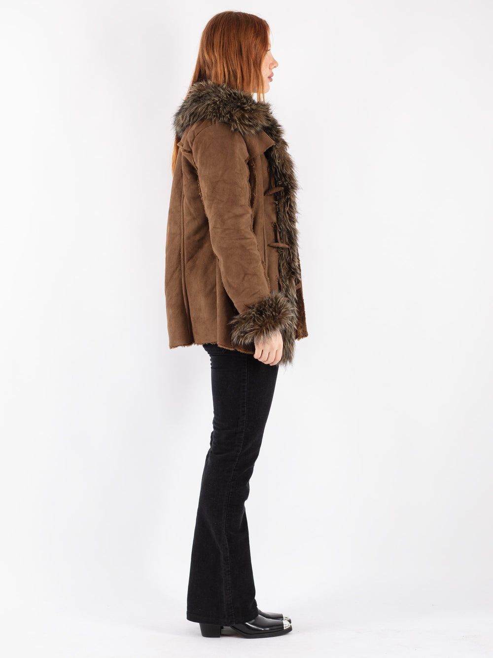 Vintage 00's Women Faux Sheepskin Coat in