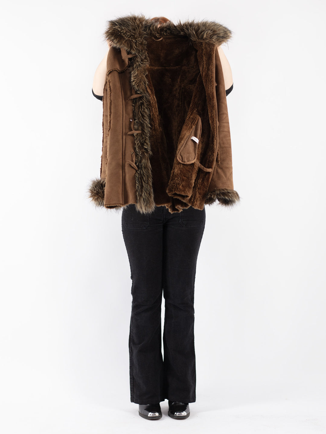 Vintage 00's Women Faux Sheepskin Coat in