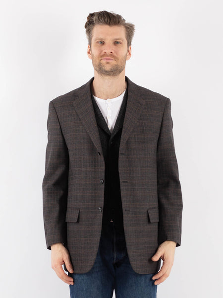 Online Vintage Store | Vintage 00's Men Wool Blazer Jacket in Gray