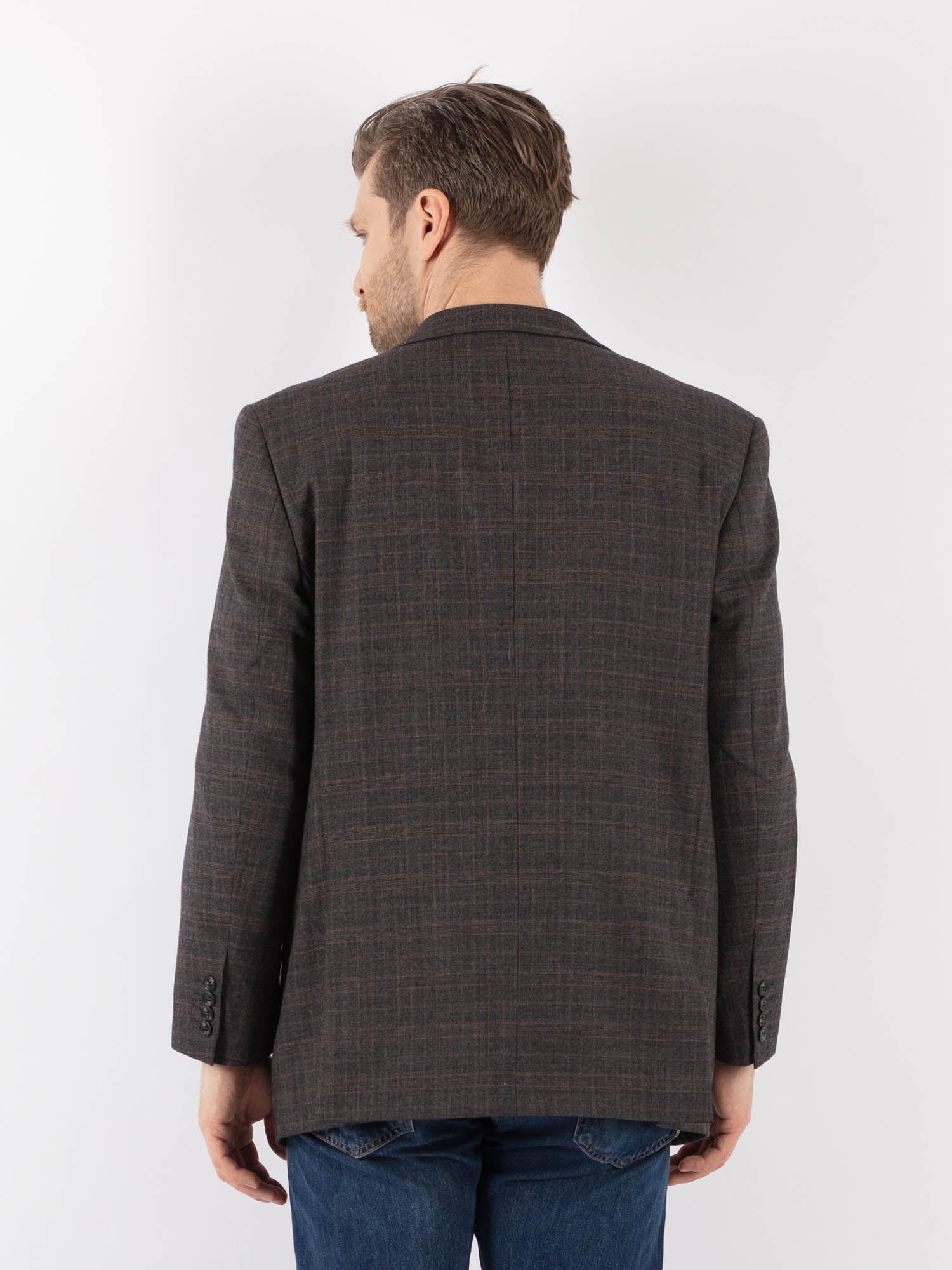 Online Vintage Store | Vintage 00's Men Wool Blazer Jacket in Gray