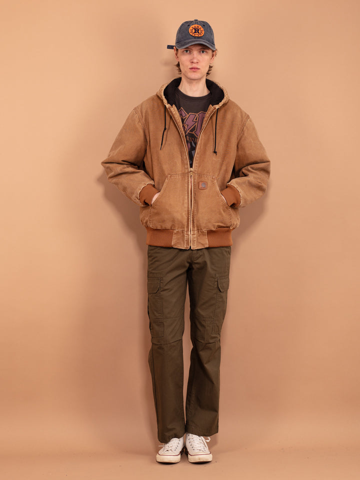 Vintage 00's Men Hooded Carhartt Active Jacket - NorthernGrip