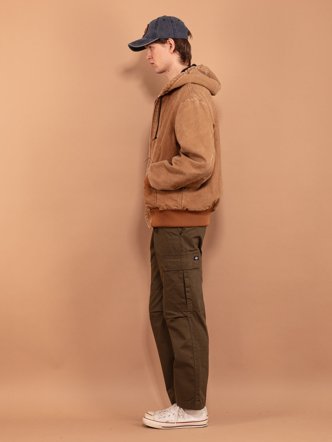 Vintage 00's Men Hooded Carhartt Active Jacket - NorthernGrip