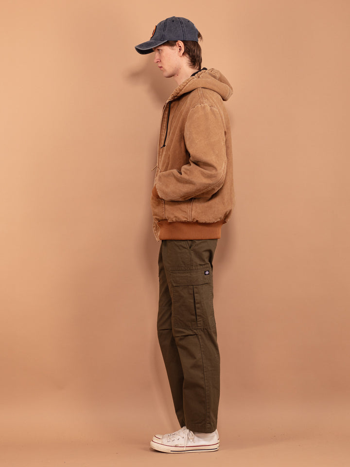 Vintage 00's Men Hooded Carhartt Active Jacket - NorthernGrip