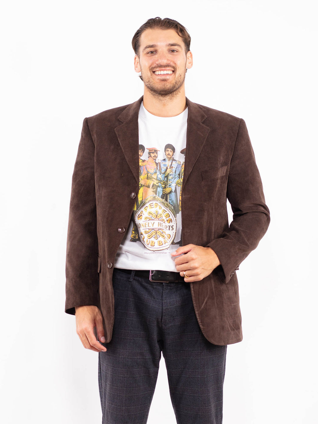 Vintage 00's Men Corduroy Blazer Jacket in BrownZ2174